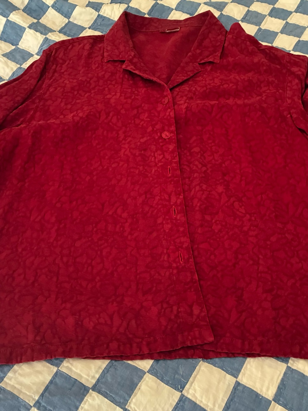 Ruby red Tianello notch collar blouse/jacket